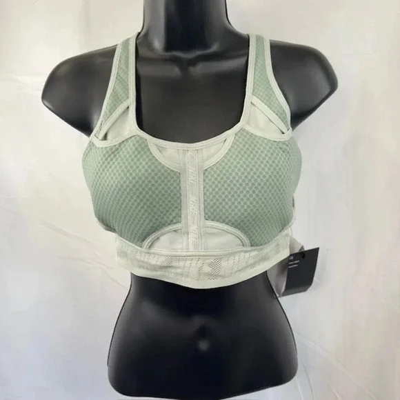 NEW Nike Dri-FIT Swoosh UltraBreathe Sports Bra Scoop Neck Green Gray Womens M - Picture 3 of 8